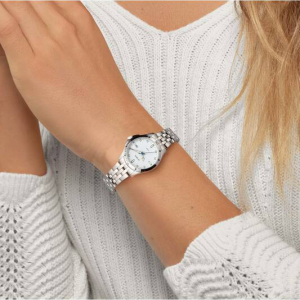 OLYMPIC dames horloge met stalen kast en band witte plaat - 2009683 OLYMPIC dames horloge met stalen kast en band witte plaat - 2009683