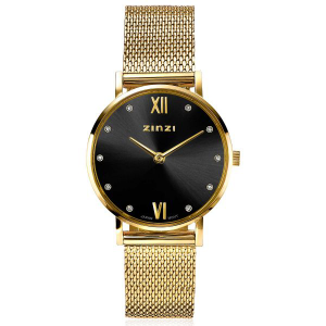 Zinzi watch met zwarte wijzerplaat en meshband - 2009704 Zinzi watch met zwarte wijzerplaat en meshband - 2009704