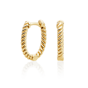 Sparkling Jewels; earring square huggies  gold - 2009722 Sparkling Jewels; earring square huggies  gold - 2009722