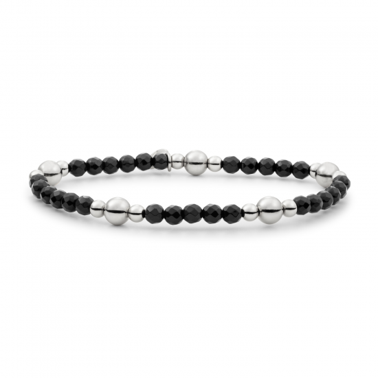 Sparkling Jewels; bracelet onyx bold mix silver - 2009734