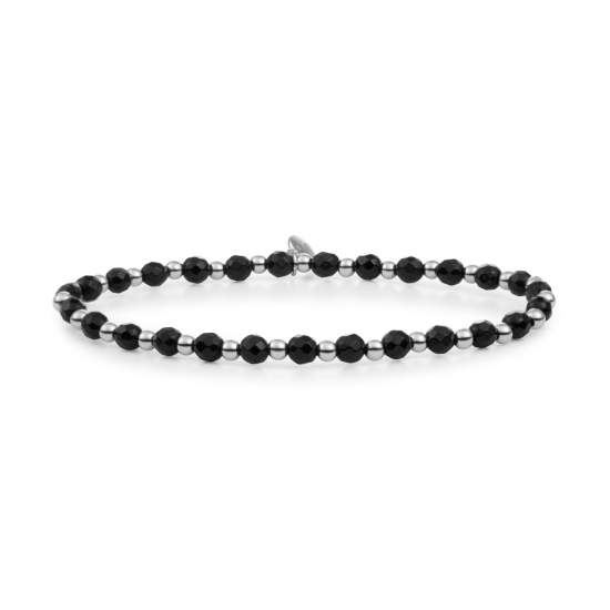 Sparkling Jewels; bracelet onyx interstellar silver 3mm - 2009736