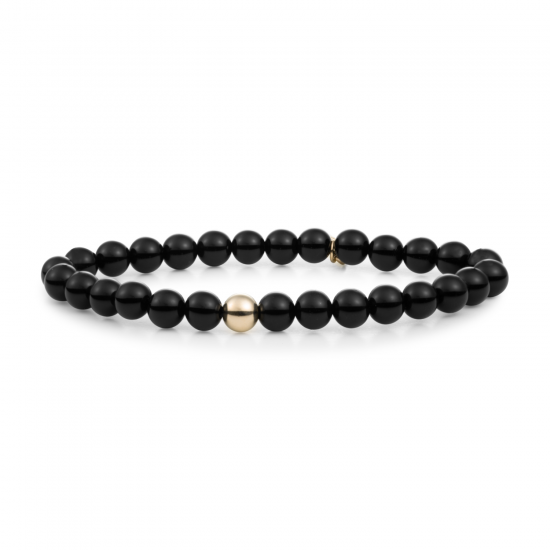 Sparkling Jewels; bracelet onyx saturn large gold 6mm - 2009737