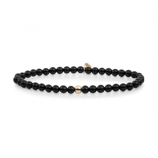 Sparkling Jewels; bracelet onyx  staurn small gold 4mm - 2009738