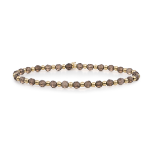 Sparkling Jewels; bracelet smokey quartz interstellar gold 3mm - 2009748 Sparkling Jewels; bracelet smokey quartz interstellar gold 3mm - 2009748