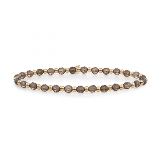 Sparkling Jewels; bracelet smokey quartz interstellar  gold 3mm - 2009748