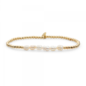 Sparkling Jewels; bracelet pearl universe 3mm gold - 2009756 Sparkling Jewels; bracelet pearl universe 3mm gold - 2009756