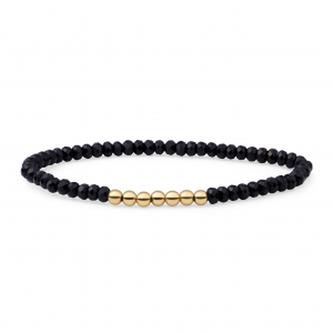 Sparkling Jewels; bracelet onyx reverse universe gold 4mm - 2009781