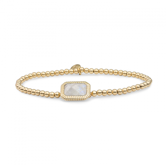 Sparkling Jewels; bracelet gold moonstone baguette - 2009783