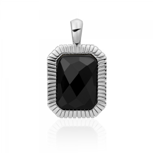 Sparkling Jewels; pendant silver onyx baguette - 2009785 Sparkling Jewels; pendant silver onyx baguette - 2009785