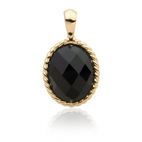 Sparkling Jewels; pendant gold onyx twist - 2009786