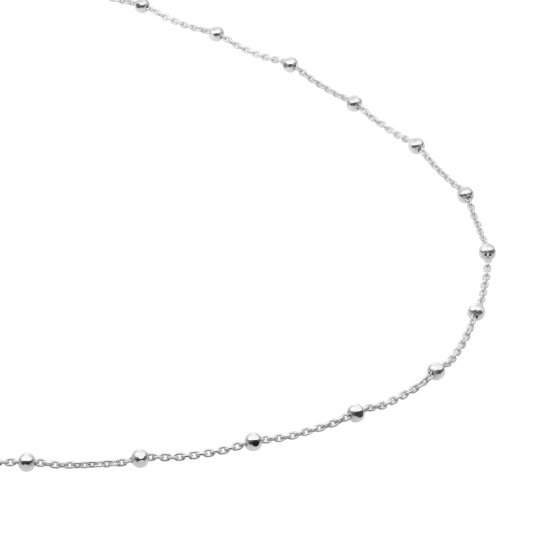 Sparkling Jewels; necklace faceted ball chain silver - 2009809