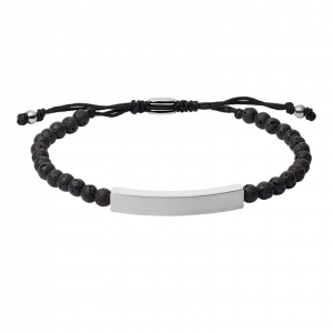 Fossil armband lava steen en plaat - 2009855