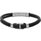 FOSSIL Leren herenarmband 2 streng zwart - 2009862