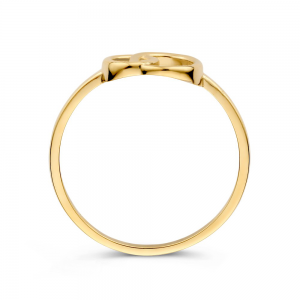 Gouden ring met twee open cirkels in twee maten - 2009906 Gouden ring met twee open cirkels in twee maten - 2009906
