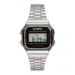Olympic horloge digitaal met stalen band en zwarte plaat - 2009997 Olympic horloge digitaal met stalen band en zwarte plaat - 2009997