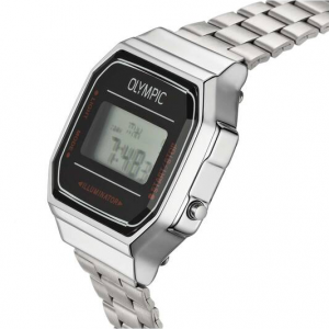 Olympic horloge digitaal met stalen band en zwarte plaat - 2009997 Olympic horloge digitaal met stalen band en zwarte plaat - 2009997