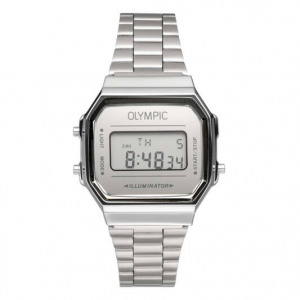 Olympic horloge digitaal met stalen band en zilverkleurige  plaat - 2009998 Olympic horloge digitaal met stalen band en zilverkleurige  plaat - 2009998