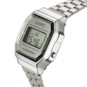 Olympic horloge digitaal met stalen band en zilverkleurige  plaat - 2009998 Olympic horloge digitaal met stalen band en zilverkleurige  plaat - 2009998