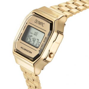 Olympic horloge double digitaal met stalen band en zilverkleurige  plaat - 2009999 Olympic horloge double digitaal met stalen band en zilverkleurige  plaat - 2009999