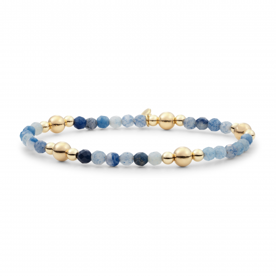 Sparkling Jewels bracelet blue aventurine  bold mix gold - 2010015