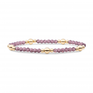 Sparkling Jewels bracelet purple pink quartz  bold mix gold - 2010016