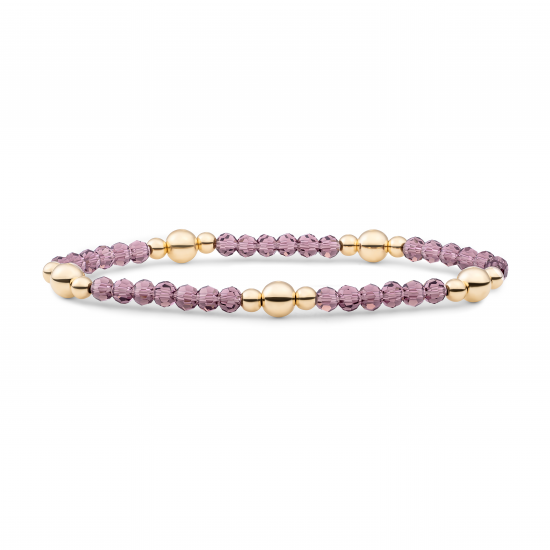 Sparkling Jewels bracelet purple pink quartz  bold mix gold - 2010016