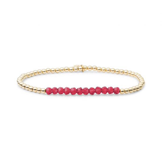 Sparkling Jewels bracelet fuchsia quartz universe gold 3mm - 2010035