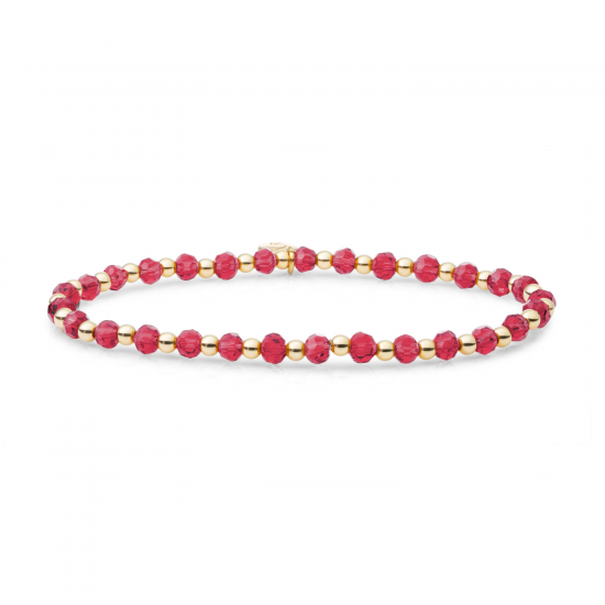 Sparkling Jewels bracelet fuchsia quartz interstellar gold 3mm - 2010036