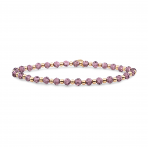 Sparkling Jewels bracelet purple pink quartz interstellar gold 3mm - 2010039