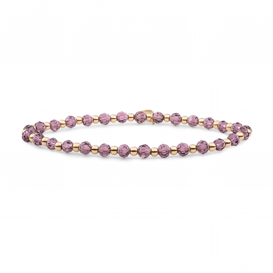 Sparkling Jewels bracelet purple pink quartz interstellar gold 3mm - 2010039