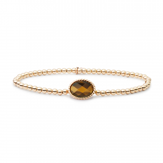 Sparkling Jewels bracelet tiger eye twist gold - 2010047