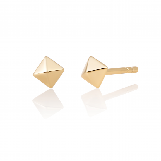 Sparkling Jewels earringsedge pyramide studs gold - 2010053