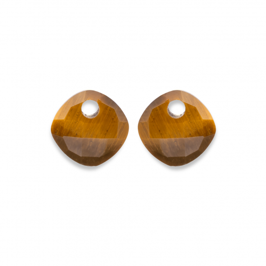 Sparkling Jewels earstones cushio cut tiger eye - 2010056