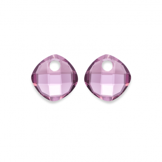 Sparkling Jewels earstones cushio cut purple pink quartz - 2010057