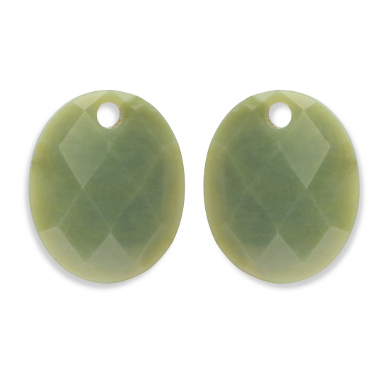 Sparkling Jewels earstones large oval  southern jade - 2010067