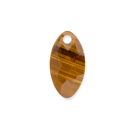 Sparkling Jewels pendant gemstone leaf tiger eye 28mm - 2010072