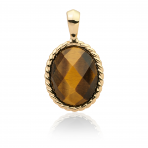 Sparkling Jewels pendant gold tiger eye twist - 2010082 Sparkling Jewels pendant gold tiger eye twist - 2010082