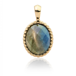 Sparkling Jewels pendant gold labradorite twist - 2010083 Sparkling Jewels pendant gold labradorite twist - 2010083