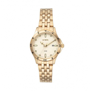 Olympic dames horloge goudkleurig met goudkleurige stalen band - 2010090 Olympic dames horloge goudkleurig met goudkleurige stalen band - 2010090