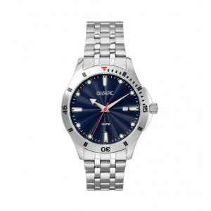 Olympic heren horloge stalen band en blauwe plaat - 2010091 Olympic heren horloge stalen band en blauwe plaat - 2010091