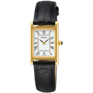 Seiko heren dames horloge double met zwart lederen band en romeinse plaat - 2010141 Seiko heren dames horloge double met zwart lederen band en romeinse plaat - 2010141