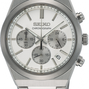 Seiko heren horloge staal chronograaf 10 atm met saffier glas - 2010144 Seiko heren horloge staal chronograaf 10 atm met saffier glas - 2010144