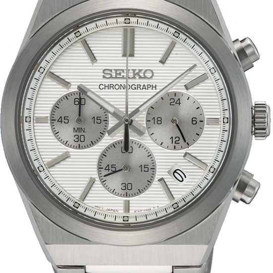 Seiko heren horloge staal chronograaf 10 atm met saffier glas - 2010144