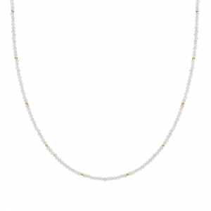 Sparkling jewels maansteen collier met goudekleurige bolletjes - 2010148 Sparkling jewels maansteen collier met goudekleurige bolletjes - 2010148