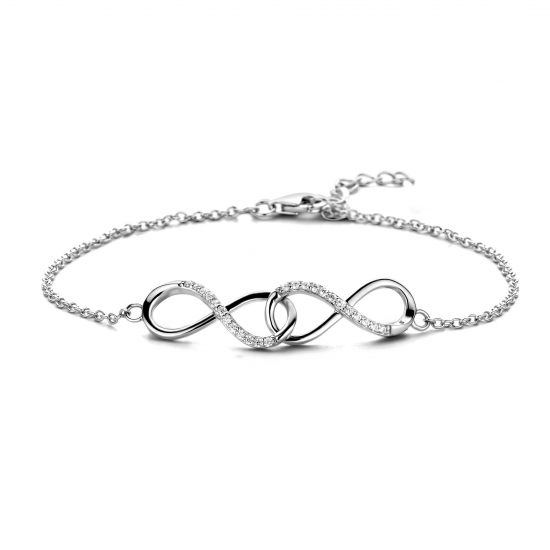 Rosa di luca zilveren armband twee infinity tekens - 2010168