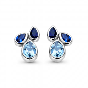 Rosa di luca oorknop met blauwe zirconia's - 2010182 Rosa di luca oorknop met blauwe zirconia's - 2010182