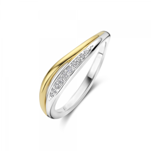 Rosa di luca ring bicolor met zirconia&#39;s - 2010184