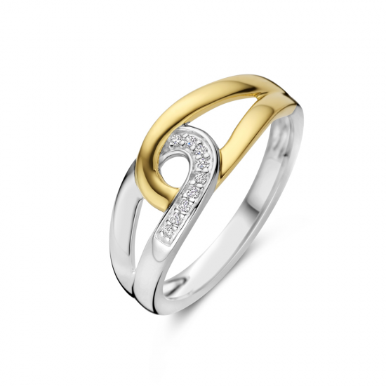 Rosa di luca ring bicolor met zirconia&#39;s - 2010185