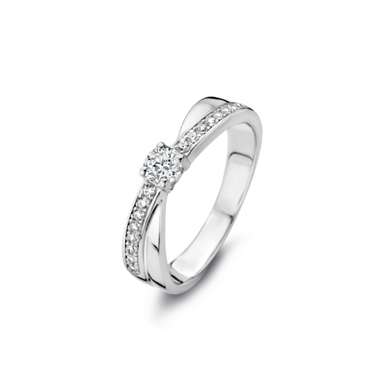 Rosa di luca ring  met zirconia&#39;s kruislings model - 2010188