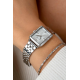 ZINZI horloge lucia met stalen kast en band langwerpig met zirconia - 2010242